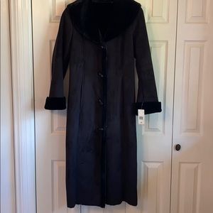 Dana Buchman black full length coat